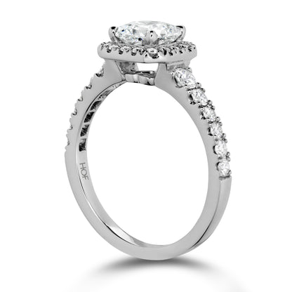 Hearts On Fire Platinum Transcend Halo Diamond Engagement Ring