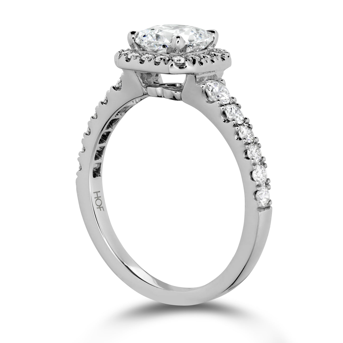Hearts On Fire Platinum Transcend Halo Diamond Engagement Ring
