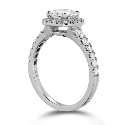 Hearts On Fire Platinum Transcend Halo Diamond Engagement Ring