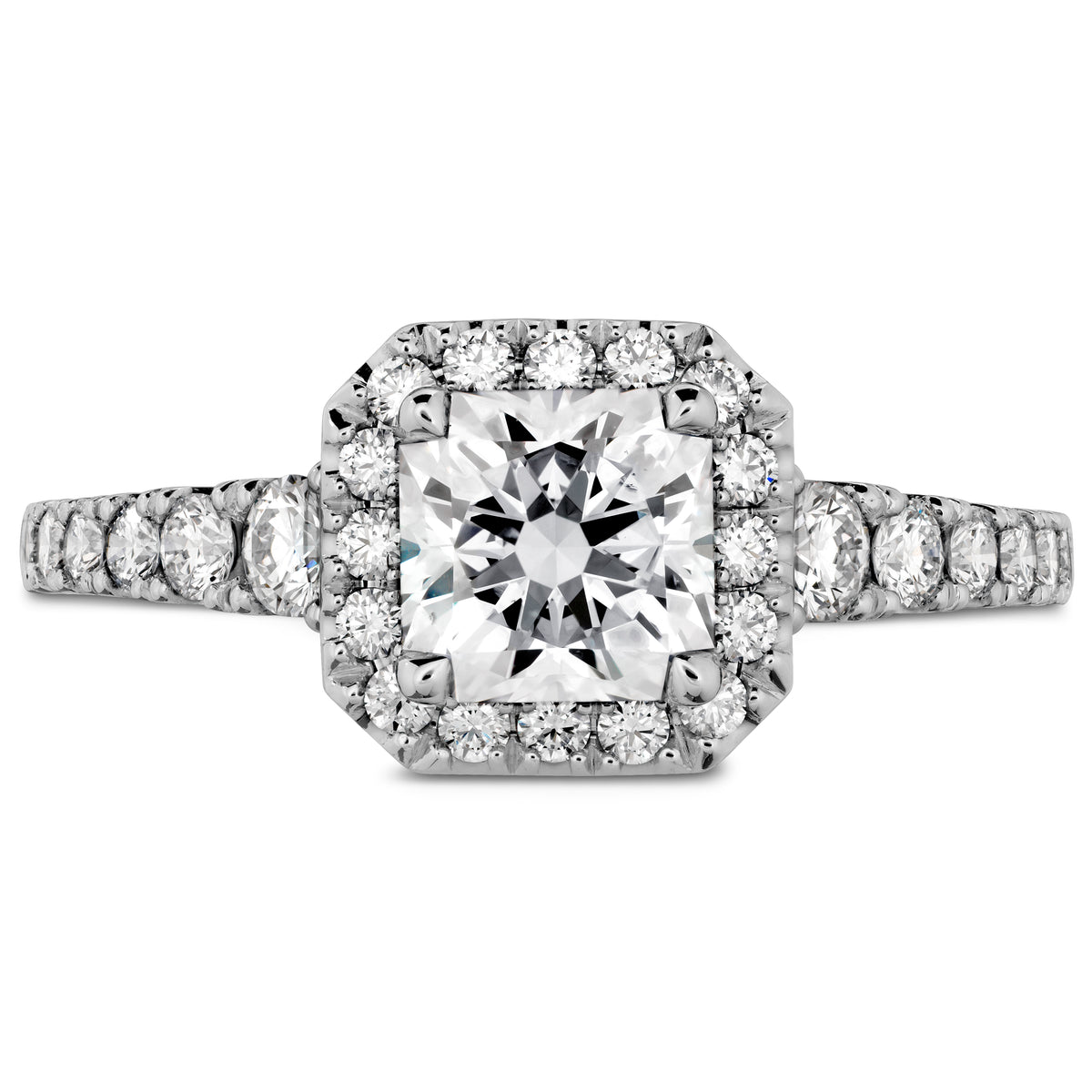 Hearts On Fire Platinum Transcend Halo Diamond Engagement Ring