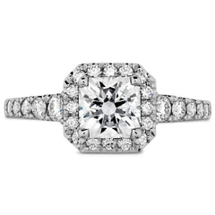 Hearts On Fire Platinum Transcend Halo Diamond Engagement Ring