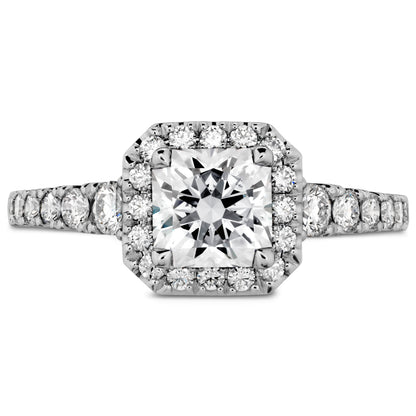 Hearts On Fire Platinum Transcend Halo Diamond Engagement Ring