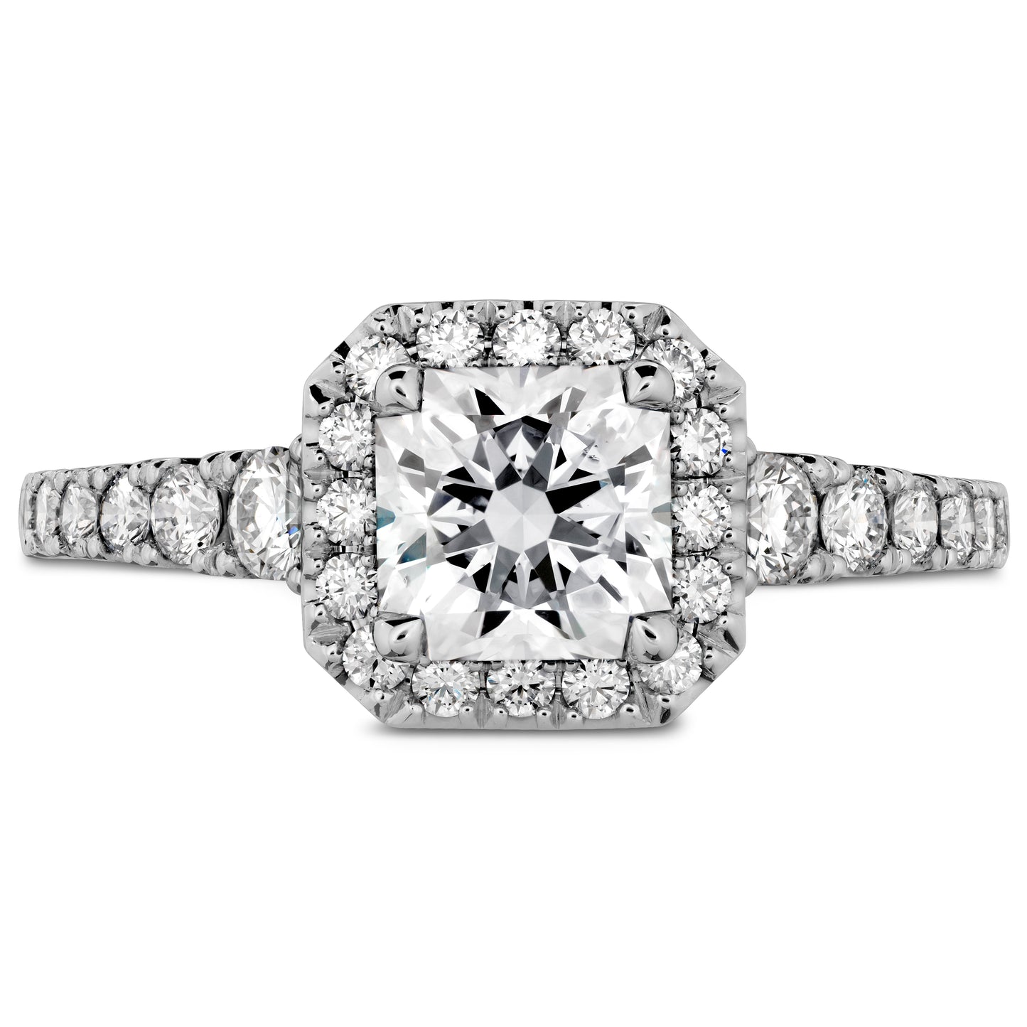 Hearts On Fire Platinum Transcend Halo Diamond Engagement Ring