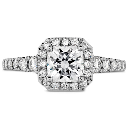 Hearts On Fire Platinum Transcend Halo Diamond Engagement Ring