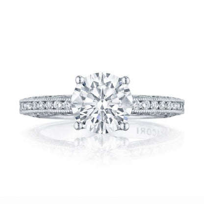 Tacori's 18K White Gold Classic Crescent Diamond Engagement Ring