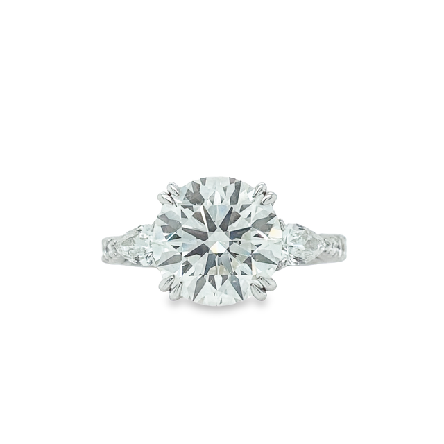 Jai's 18K White Gold Tri-stone Engagement Ring