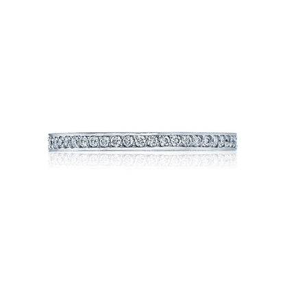 Tacori's 18K White Gold Dantela Half-way Diamond Wedding Band