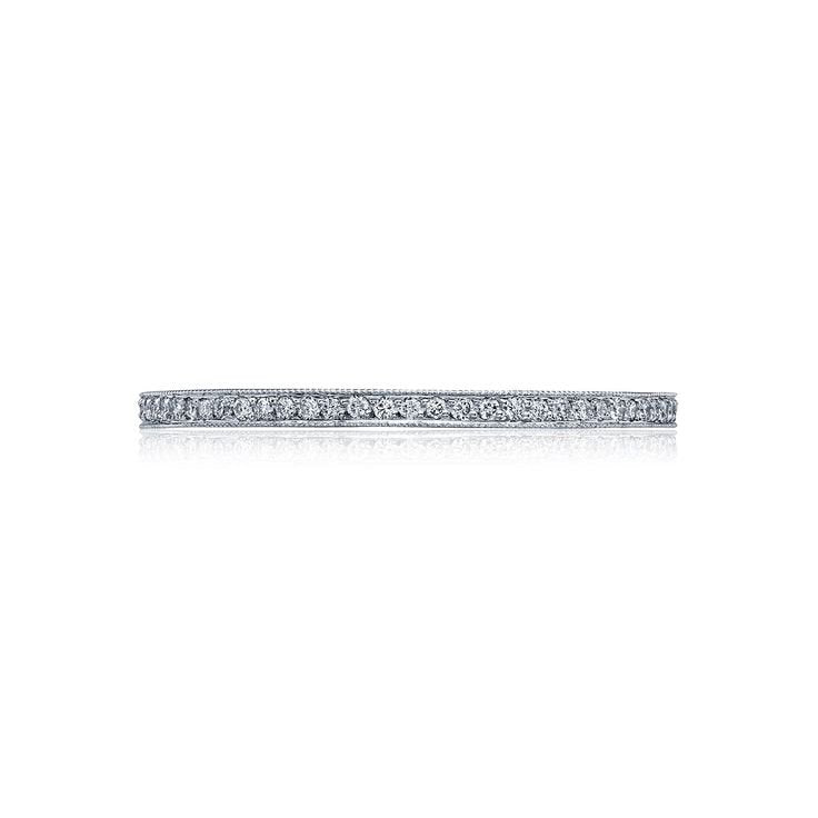 Tacori's 18K White Gold Dantela Half-way Diamond Wedding Band