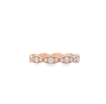 Tacori's 18K Rose Gold Sculpted Crescent Eternity Diamond Wedding Band