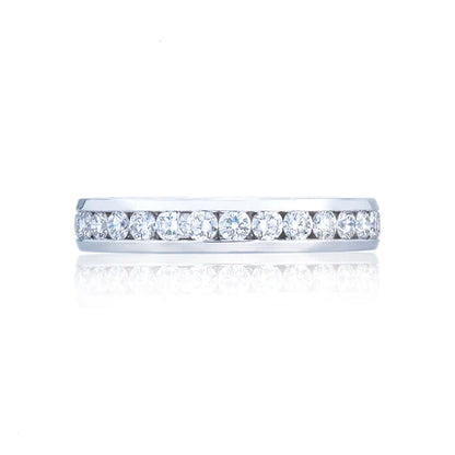 Tacori's 18K White Gold Dantela Half-way Diamond Wedding Band