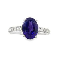 Jai's 14K White Gold Oval Tanzanite & Diamond Ring