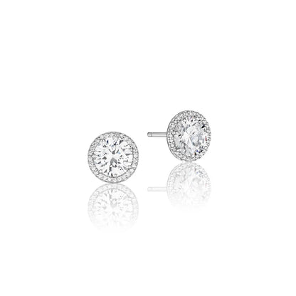 Tacori's 18K White Gold Halo Diamond Studs