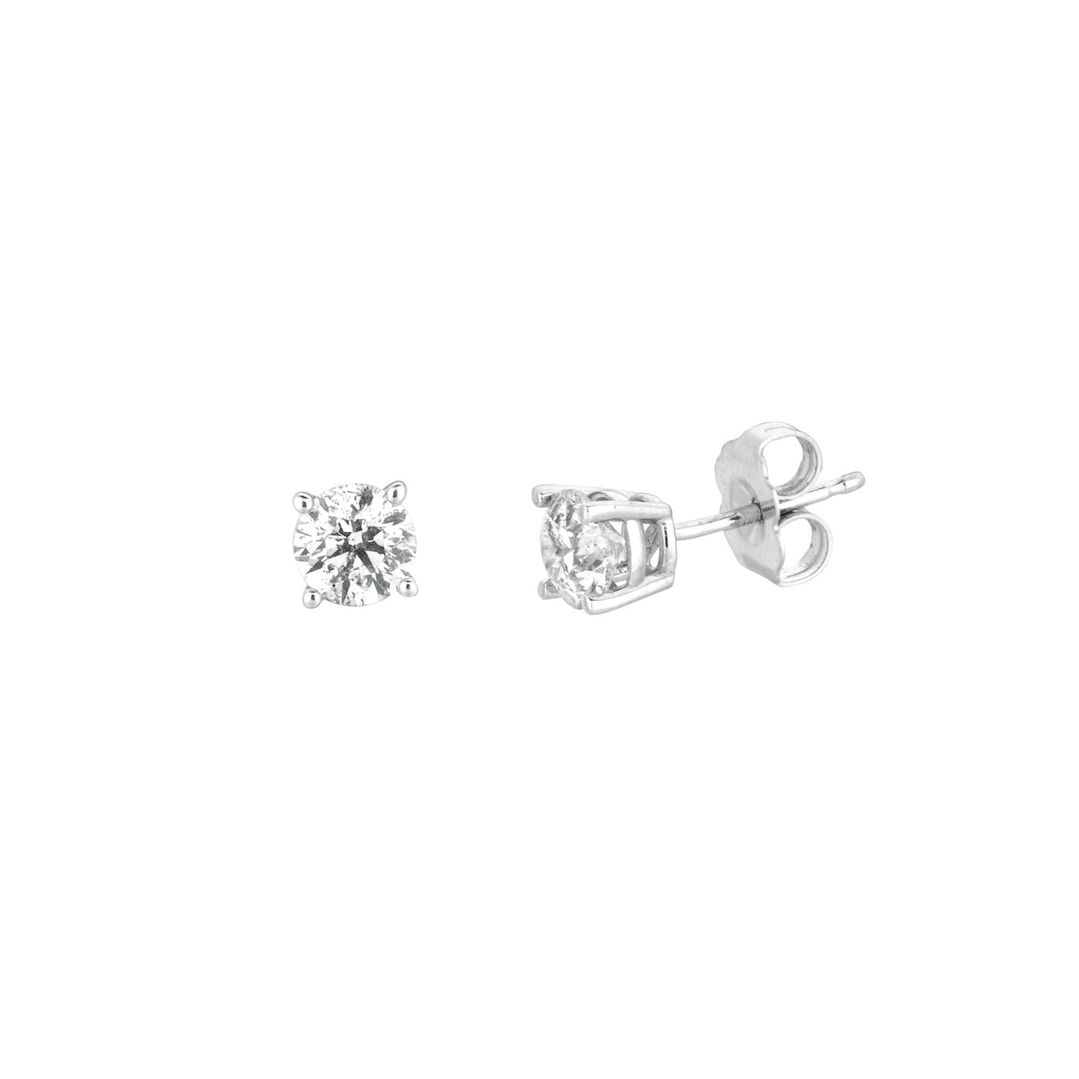 Morris & David's 14K White Gold 1.25-carat Solitaire Diamond Studs