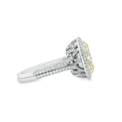 Hans Krieger's 18K White Gold Oval Yellow Diamond Engagement Ring