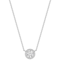 Tacori's 18K White Gold Diamond Halo Necklace - 18"