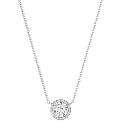 Tacori's 18K White Gold Diamond Halo Necklace