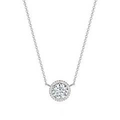 Tacori's 18K White Gold Diamond Halo Necklace