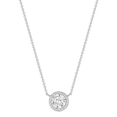 Tacori's 18K White Gold Diamond Halo Necklace - 16"