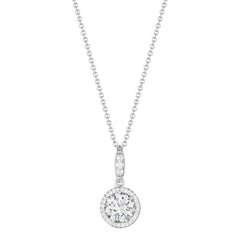Tacori's 18K White Gold Diamond Halo Necklace - 18"