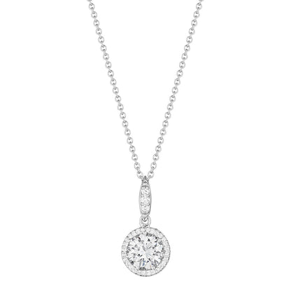 Tacori's 18K White Gold Diamond Halo Necklace