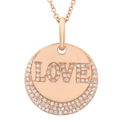 Jai's 14K Rose Gold Diamond Love Necklace - 18"