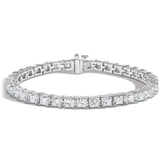 Hans Krieger's 18K White Gold 14-carat Princess-cut Diamond Tennis Bracelet - 7"