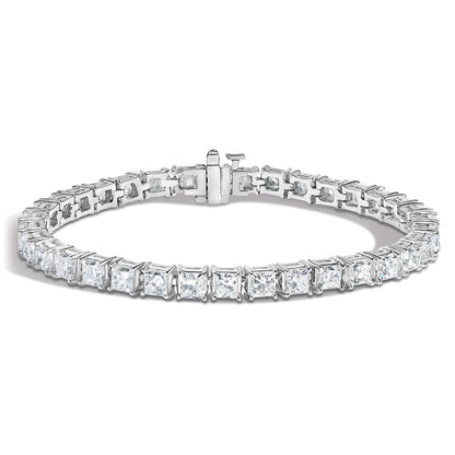 Hans Krieger's 18K White Gold 14-carat Princess-cut Diamond Tennis Bracelet - 7"