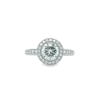 Hans Krieger's 18K White Gold Halo Diamond Engagement Ring