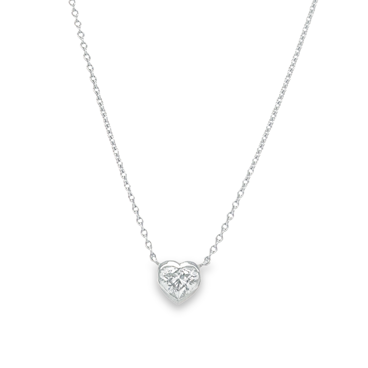 Hans Krieger's 18K White Gold 0.7-carat Heart-cut Solitaire Diamond Necklace