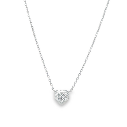 Hans Krieger's 18K White Gold Solitaire Heart-shaped Diamond Necklace