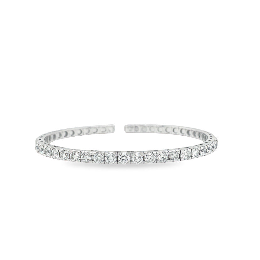 Hans Krieger's 18K White Gold 3-carat Diamond Tennis Bracelet - 7"
