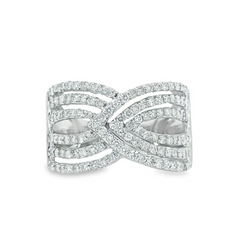 Jai's 14K White Gold Overlapping Mandorla Diamond Ring