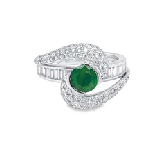 Jai's 18K White Gold Emerald & Diamond Ring