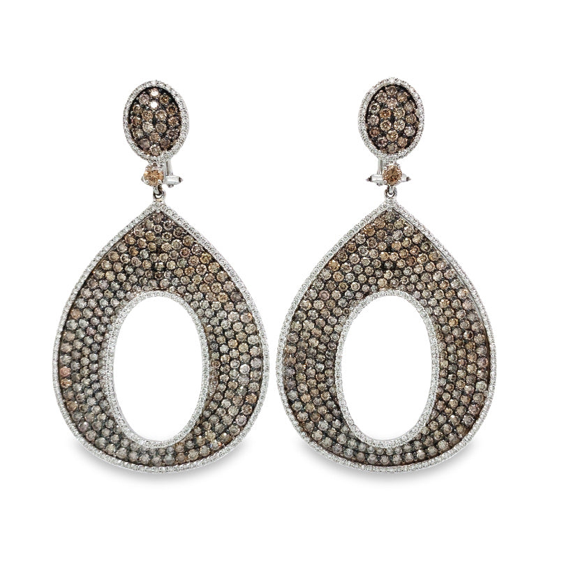 Jai's 18K White Gold Chocolate Diamond Drop Earrings