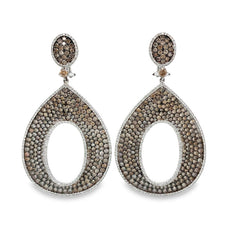 Jai's 18K White Gold Chocolate Diamond Drop Earrings