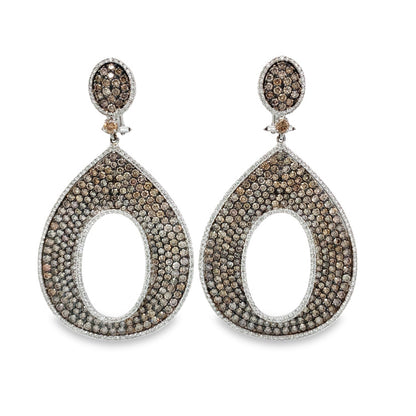 Jai's 18K White Gold Chocolate Diamond Drop Earrings