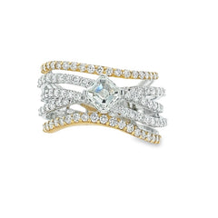 Jai's 18K Two-tone Five-row Diamond Ring