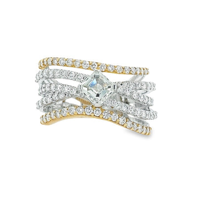 Jai's 18K Two-tone Five-row Diamond Ring
