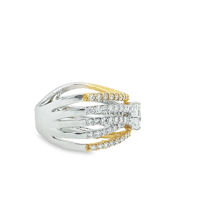 Jai's 18K Two-tone Five-row Diamond Ring