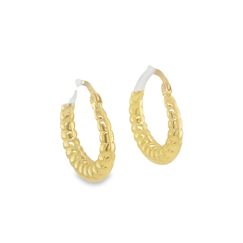 Jai's 14K Yellow Gold Banded Hoops