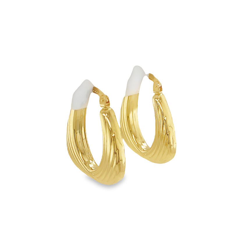 Jai's 14K Yellow Gold Engraved Thick Hoops
