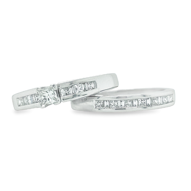 Jai's 14K White Gold Diamond-inset Bridal Set
