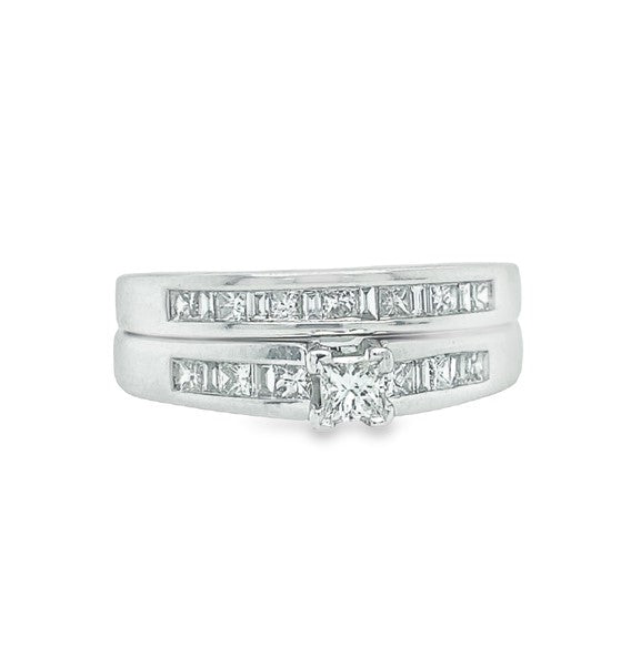 Jai's 14K White Gold Diamond-inset Bridal Set