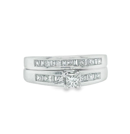 Jai's 14K White Gold Diamond-inset Bridal Set