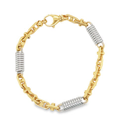 Jai's 14K Two-tone Mariner & Spring Links Chain Bracelet - 8.25"