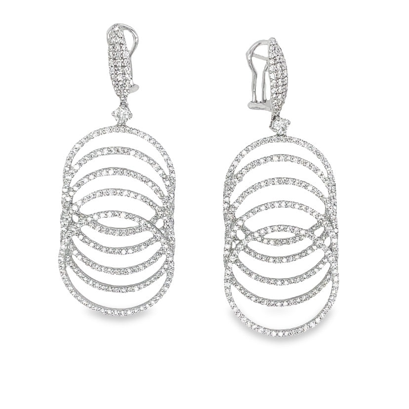 Jai's 18K White Gold Diamond Spiral Drop Earrings