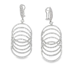 Jai's 18K White Gold Diamond Spiral Drop Earrings