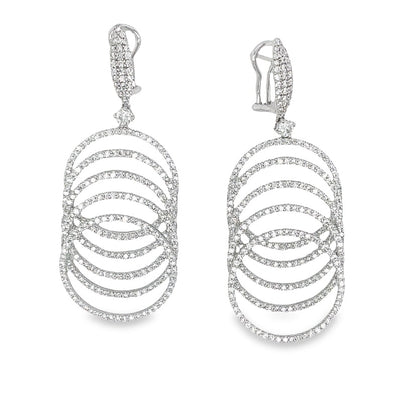 Jai's 18K White Gold Diamond Spiral Drop Earrings