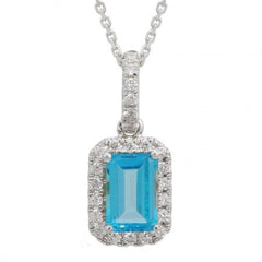 Jai's 14K White Gold London Blue Topaz & Diamond Necklace