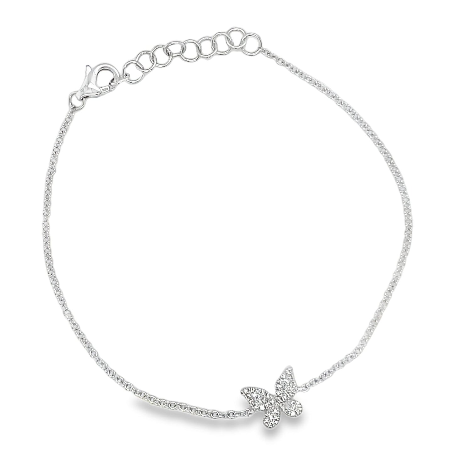 Jai's 14K White Gold Diamond Butterfly Bracelet